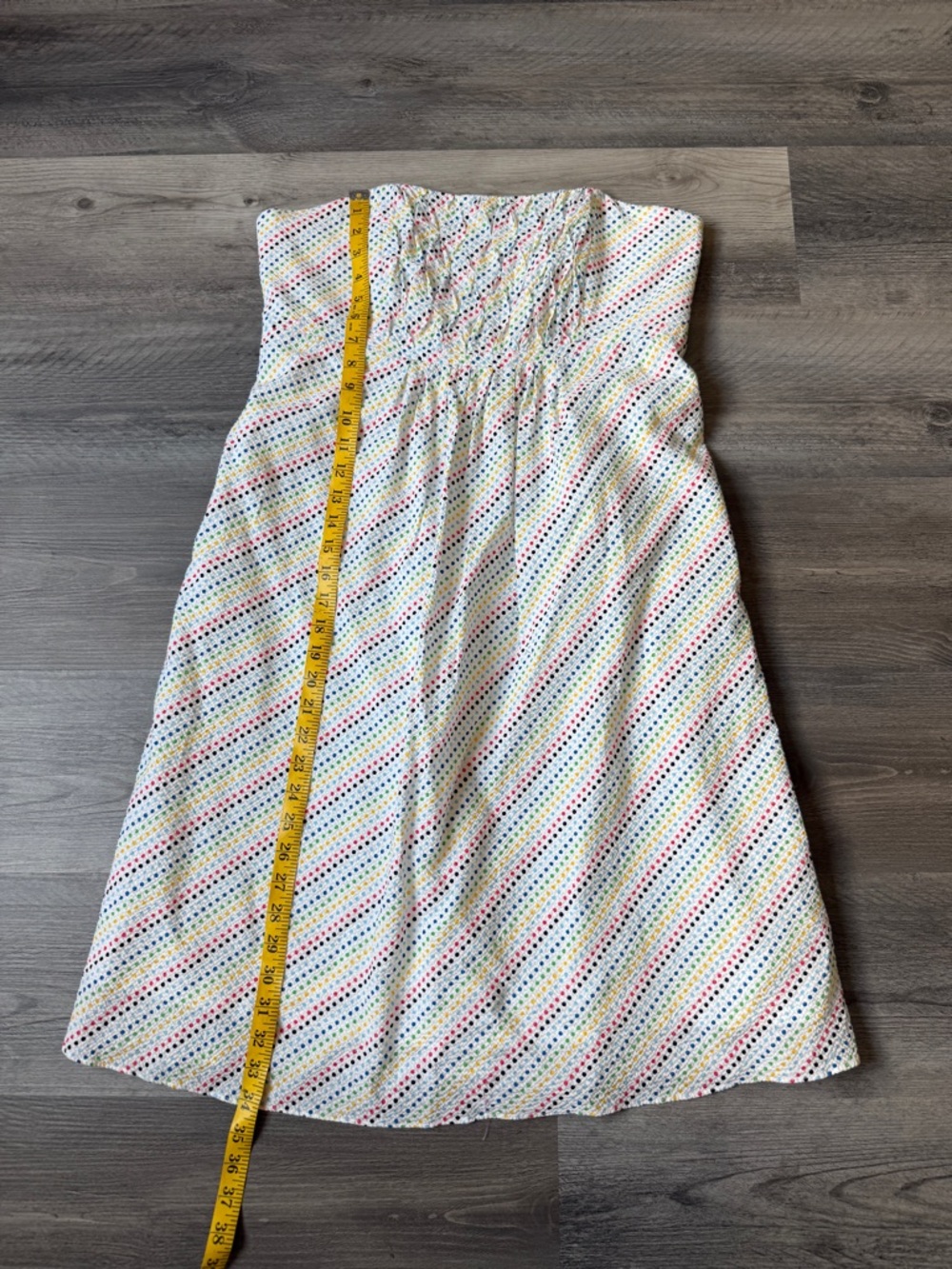 Lilly Pulitzer Gweneth Strapless Seersucker Dress Rainbow Dot White 14 - Picture 10 of 10